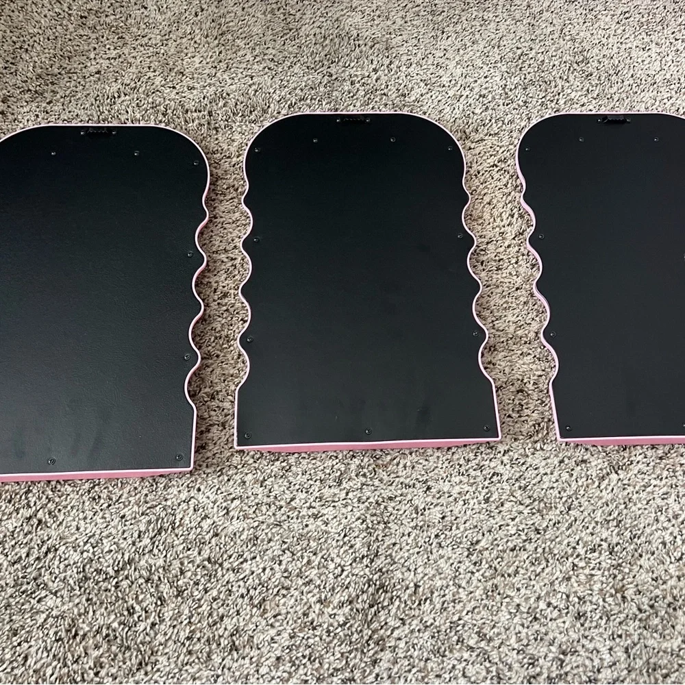 Set of 3 Pink Wall Mirrors